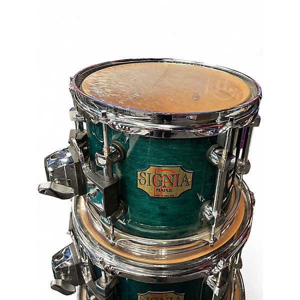 Used Premier 5 Piece Signia Maple Emerald Green Drum Kit