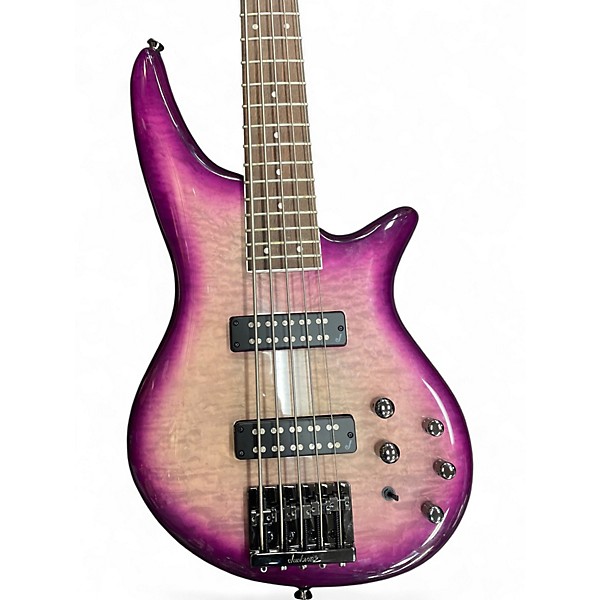 Used Jackson JS3VQM Purple Phaze Electric Bass Guitar