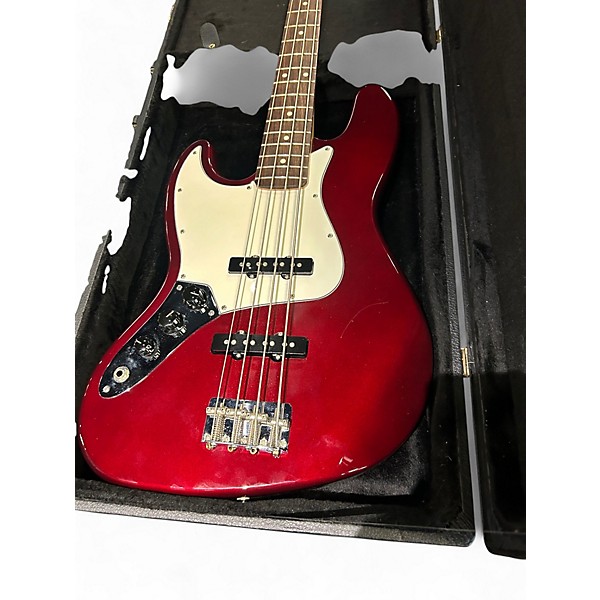 Used Fender JAZZ BASS Chrome Red Metallic Electric Bass Guitar