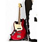 Used Fender JAZZ BASS Chrome Red Metallic Electric Bass Guitar