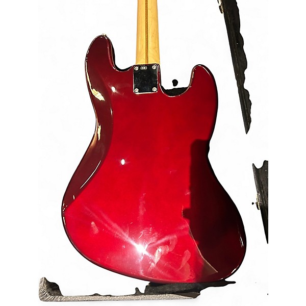 Used Fender JAZZ BASS Chrome Red Metallic Electric Bass Guitar