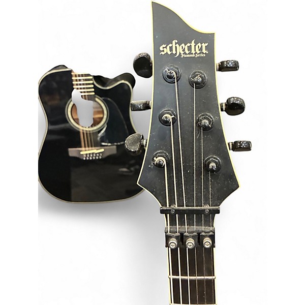 Used Schecter Guitar Research C-1 FR-S SLS Elite Evil Twin Black Solid Body Electric Guitar