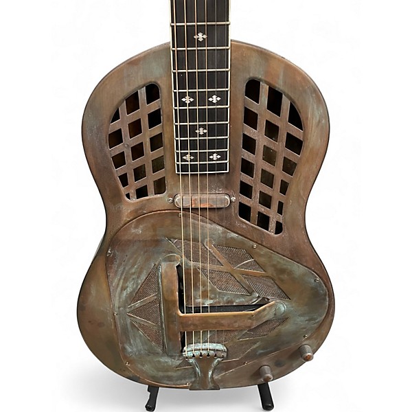 Used Royal RESONATOR Silver Oyster Pearl Resonator Guitar