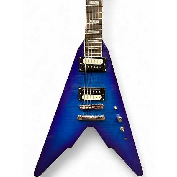 Used Firefly Classic V Blue Solid Body Electric Guitar