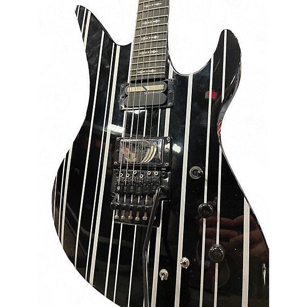 Used Schecter Guitar Research Synyster Gates Signature Custom S Black with Silver Pinstripes Solid Body Electric Guitar