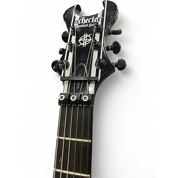 Used Schecter Guitar Research Synyster Gates Signature Custom S Black with Silver Pinstripes Solid Body Electric Guitar