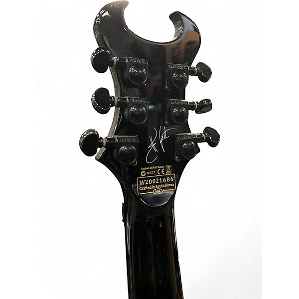 Used Schecter Guitar Research Synyster Gates Signature Custom S Black with Silver Pinstripes Solid Body Electric Guitar