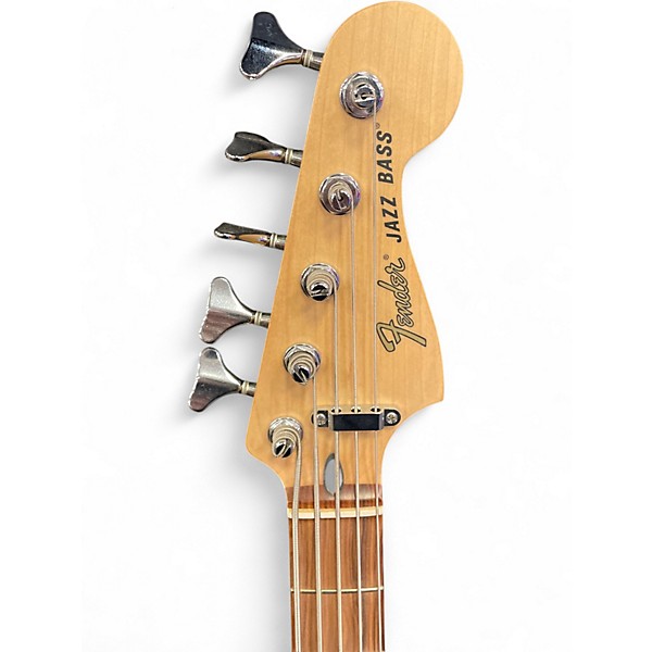 Used Fender Deluxe Active Jazz Bass V 5 String Antique Ivory Electric Bass Guitar