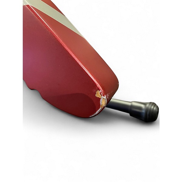 Used EVH Striped Series Shark Burgundy Red and Silver Solid Body Electric Guitar