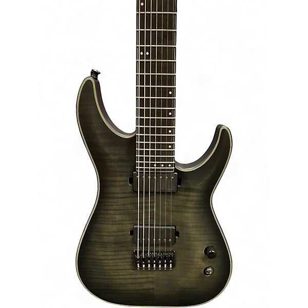 Used Schecter Guitar Research KM7 BLACK AND GRAY Baritone Guitars