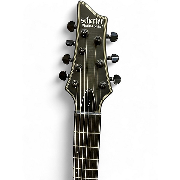 Used Schecter Guitar Research KM7 BLACK AND GRAY Baritone Guitars