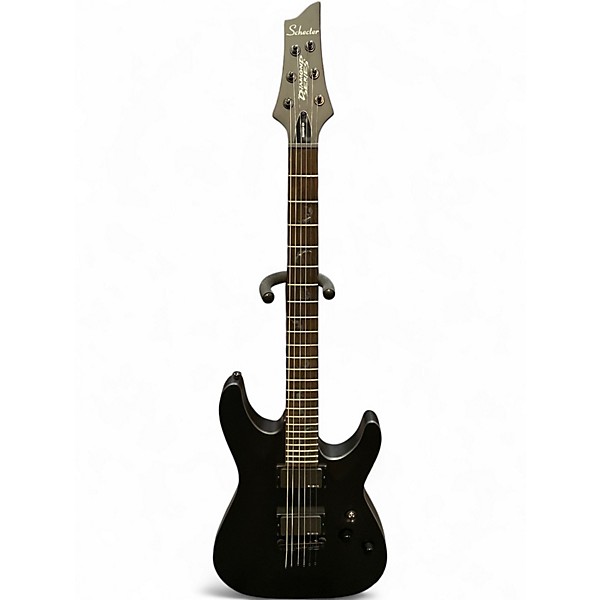 Used Schecter Guitar Research DAMIEN DIAMOND SERIES EX BARITONE Black Solid Body Electric Guitar