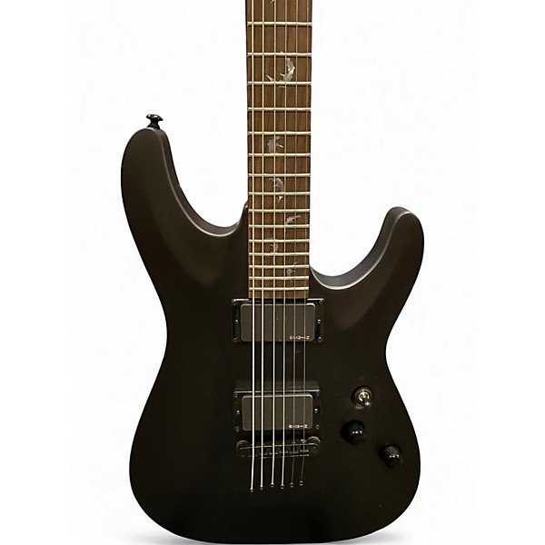 Used Schecter Guitar Research DAMIEN DIAMOND SERIES EX BARITONE Black Solid Body Electric Guitar