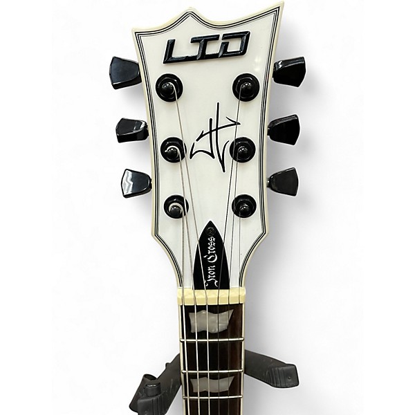 Used ESP LTD James Hetfield Signature Iron Cross White Solid Body Electric Guitar