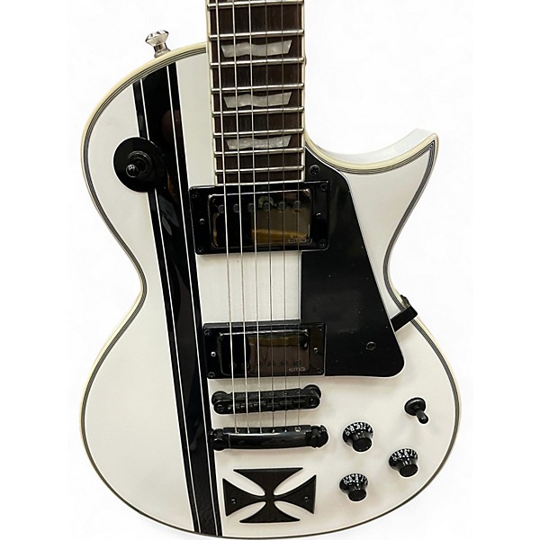 Used ESP LTD James Hetfield Signature Iron Cross White Solid Body Electric Guitar