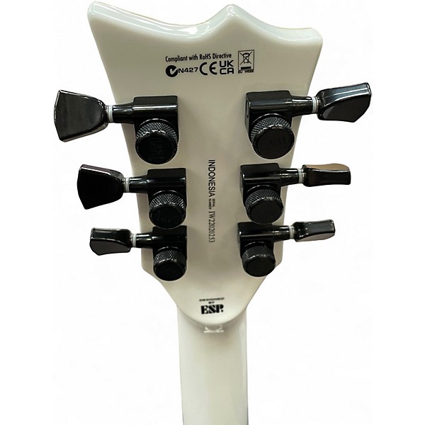 Used ESP LTD James Hetfield Signature Iron Cross White Solid Body Electric Guitar