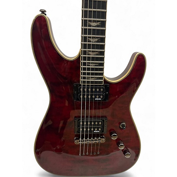 Used Schecter Guitar Research Omen Extreme 6 Trans Crimson Red Solid Body Electric Guitar