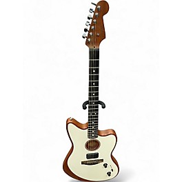 Used Fender American Acoustasonic Jazzmaster Arctic White Acoustic Electric Guitar