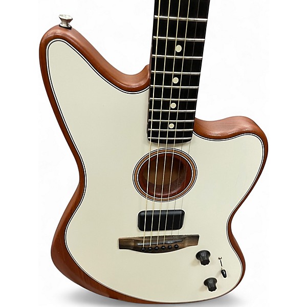 Used Fender American Acoustasonic Jazzmaster Arctic White Acoustic Electric Guitar