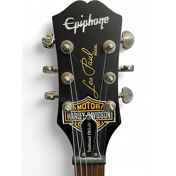 Used Epiphone Les Paul Traditional Pro IV Satin Black Solid Body Electric Guitar