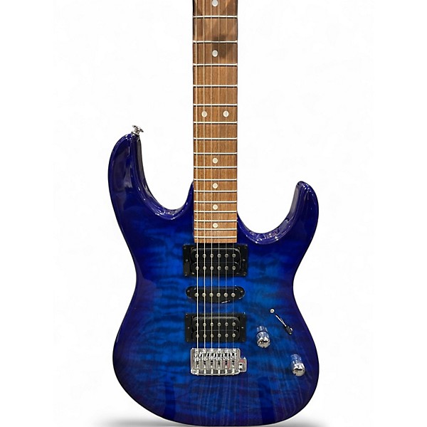 Used Ibanez GRX70QA Transparent Blue Burst Solid Body Electric Guitar
