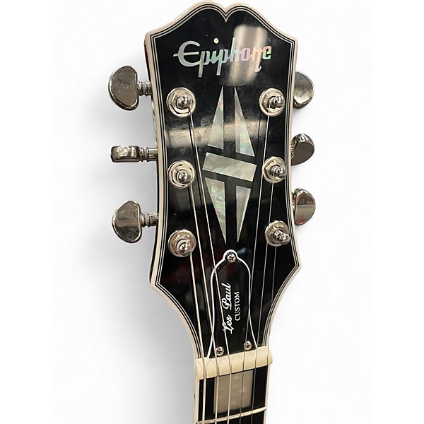 Used Epiphone Les Paul Custom Silverburst Solid Body Electric Guitar