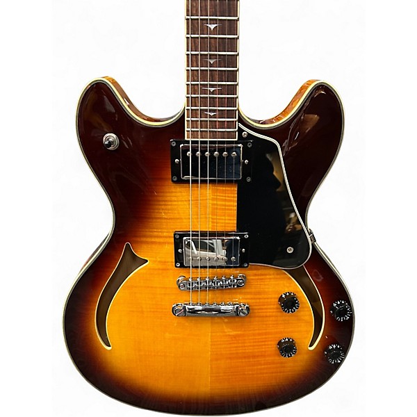 Used Tradition MTA-500 H 3 Tone Sunburst Hollow Body Electric Guitar