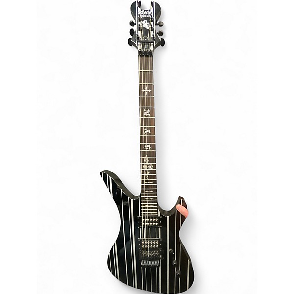 Used Schecter Guitar Research Synyster Gates Signature Standard Black and White Solid Body Electric Guitar