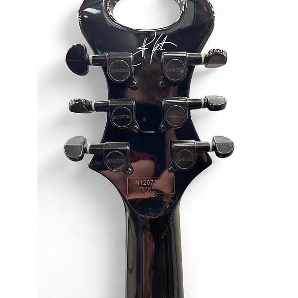 Used Schecter Guitar Research Synyster Gates Signature Standard Black and White Solid Body Electric Guitar