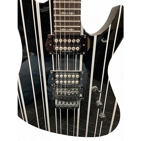 Used Schecter Guitar Research Synyster Gates Signature Standard Black and White Solid Body Electric Guitar