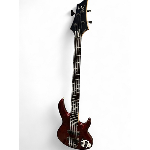 Used ESP LTD B104 Crimson RED Electric Bass Guitar