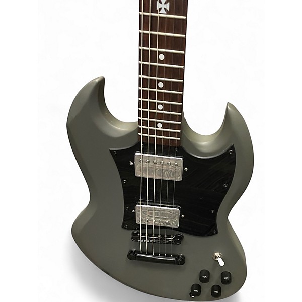 Used HardLuck Kings MAVERICK SG STYLE ARMY GREEN Solid Body Electric Guitar