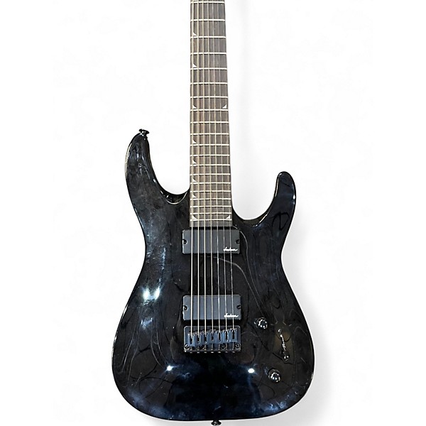Used Jackson JS22-7 Dinky 7 String Black Solid Body Electric Guitar