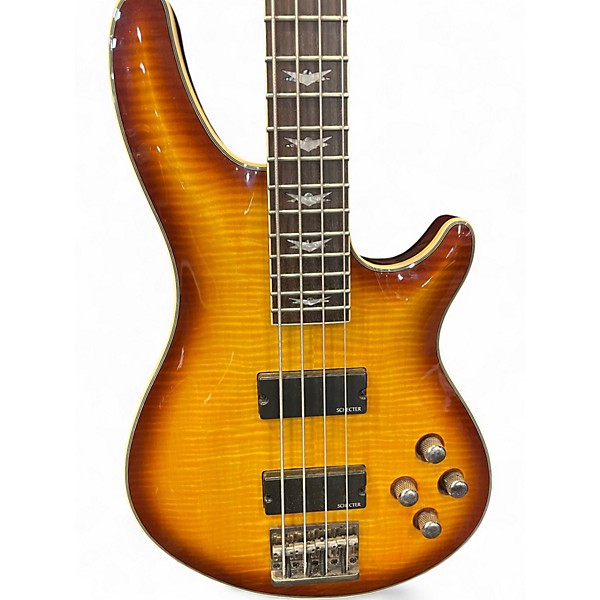 Used Schecter Guitar Research Omen Extreme 4 String Vintage Sunburst Electric Bass Guitar