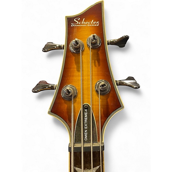 Used Schecter Guitar Research Omen Extreme 4 String Vintage Sunburst Electric Bass Guitar
