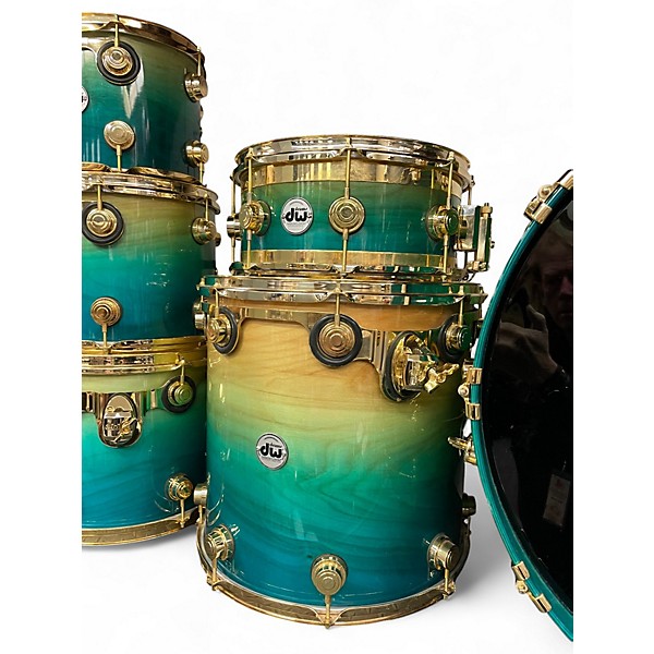 Used 2011 DW 6 Piece Collectors Series Birch Standard Royal Blue Fade Drum Kit