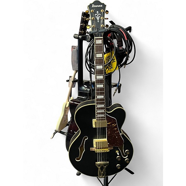 Used Ibanez AF75GBKF Flat Black Hollow Body Electric Guitar