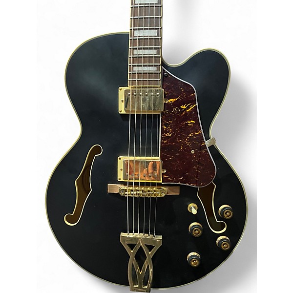 Used Ibanez AF75GBKF Flat Black Hollow Body Electric Guitar