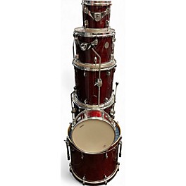 Used Mapex 7 Piece Horizon Trans Red Drum Kit