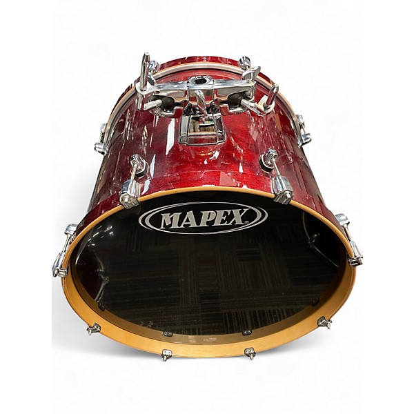 Used Mapex 7 Piece Horizon Trans Red Drum Kit