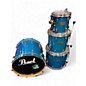 Used Pearl 4 Piece Masters Studio Birch Gloss Aqua Marine Stain Drum Kit thumbnail
