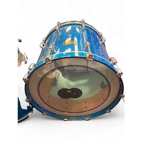 Used Pearl 4 Piece Masters Studio Birch Gloss Aqua Marine Stain Drum Kit