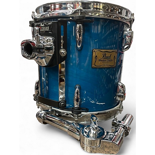 Used Pearl 4 Piece Masters Studio Birch Gloss Aqua Marine Stain Drum Kit