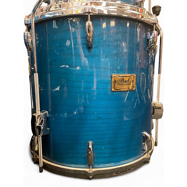Used Pearl 4 Piece Masters Studio Birch Gloss Aqua Marine Stain Drum Kit