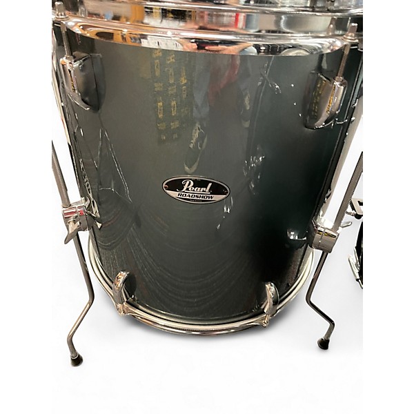 Used Pearl 5 Piece ROADSHOW AQUA BLUE GLITTER Drum Kit