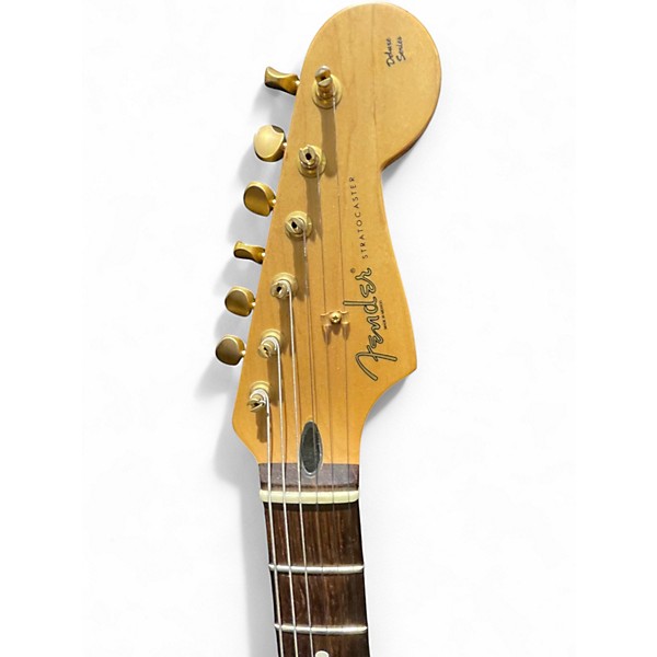 Used Fender Deluxe Stratocaster 3 Tone Sunburst Solid Body Electric Guitar