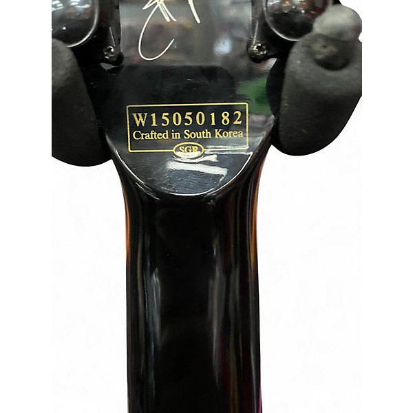 Used Schecter Guitar Research diamond series Black and White Solid Body Electric Guitar