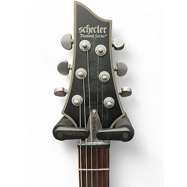 Used Schecter Guitar Research C1 Platinum Translucent Black Solid Body Electric Guitar