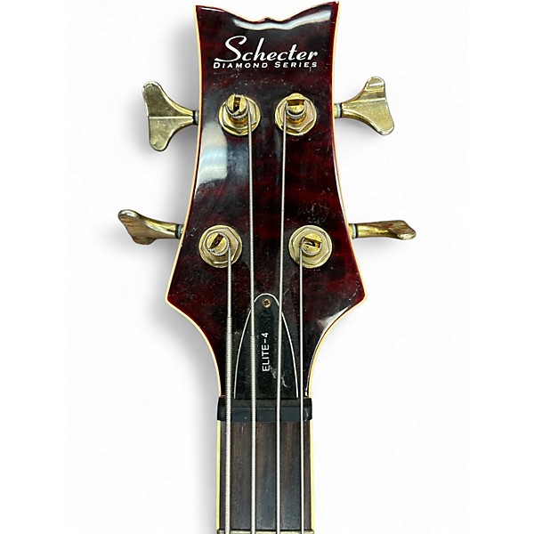 Used Schecter Guitar Research Diamond Series Elite-4 Crimson Red Electric Bass Guitar