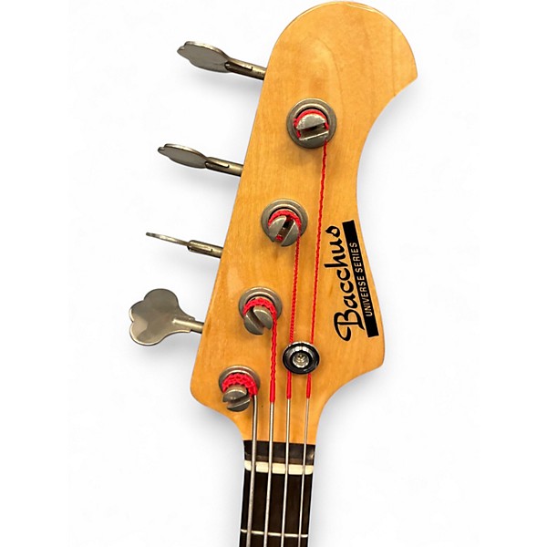 Used Bacchus Universal Series Candy Apple Red Electric Bass Guitar